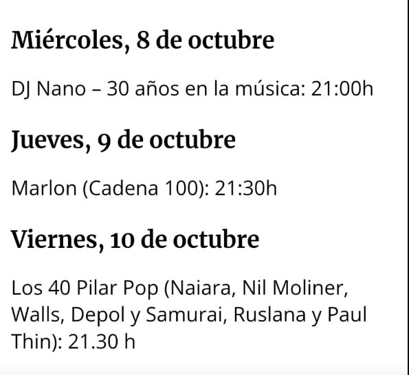 Conciertos de pilares >>> Conciertos de san Fermín