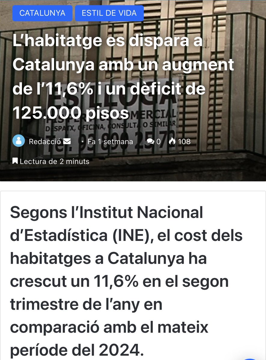 —-
Segons CaixaBank, s’espera que les compres augmentin un ~10 % el 2025, els lloguers ja acumulen +30 % des de 2019, amb un pujà +5,5 % a la primera meitat de l’any. 

Llars i inversors sota pressió, sobretot a zones de molta demanda com Barcelona.
—-

rab.cat/2025/09/07/cri…