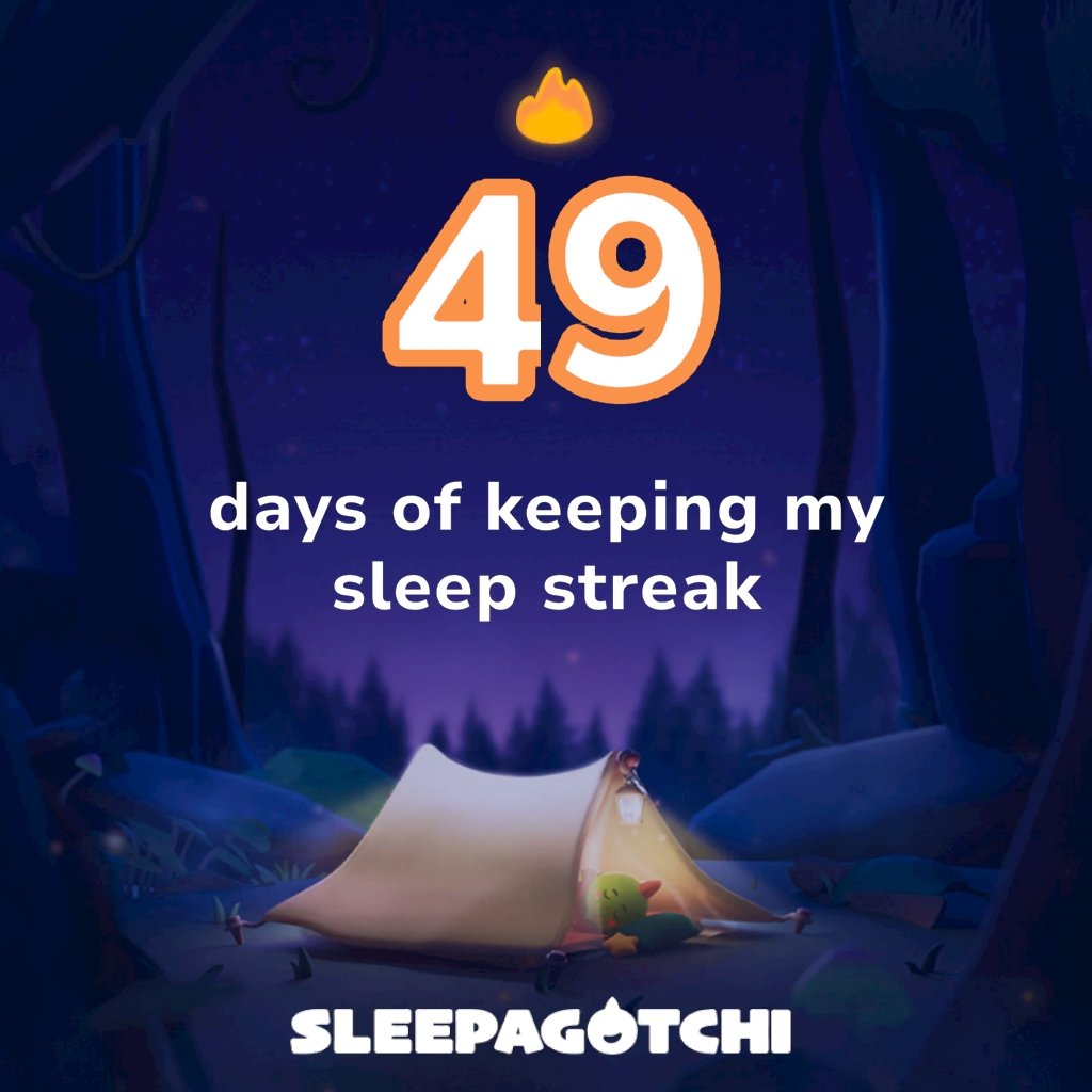 cryptoboi95's tweet photo. Got a sleep streak!
Join me on Sleepagotchi.
https://t.co/YPyHASOLxv https://t.co/skSHyqzo1L