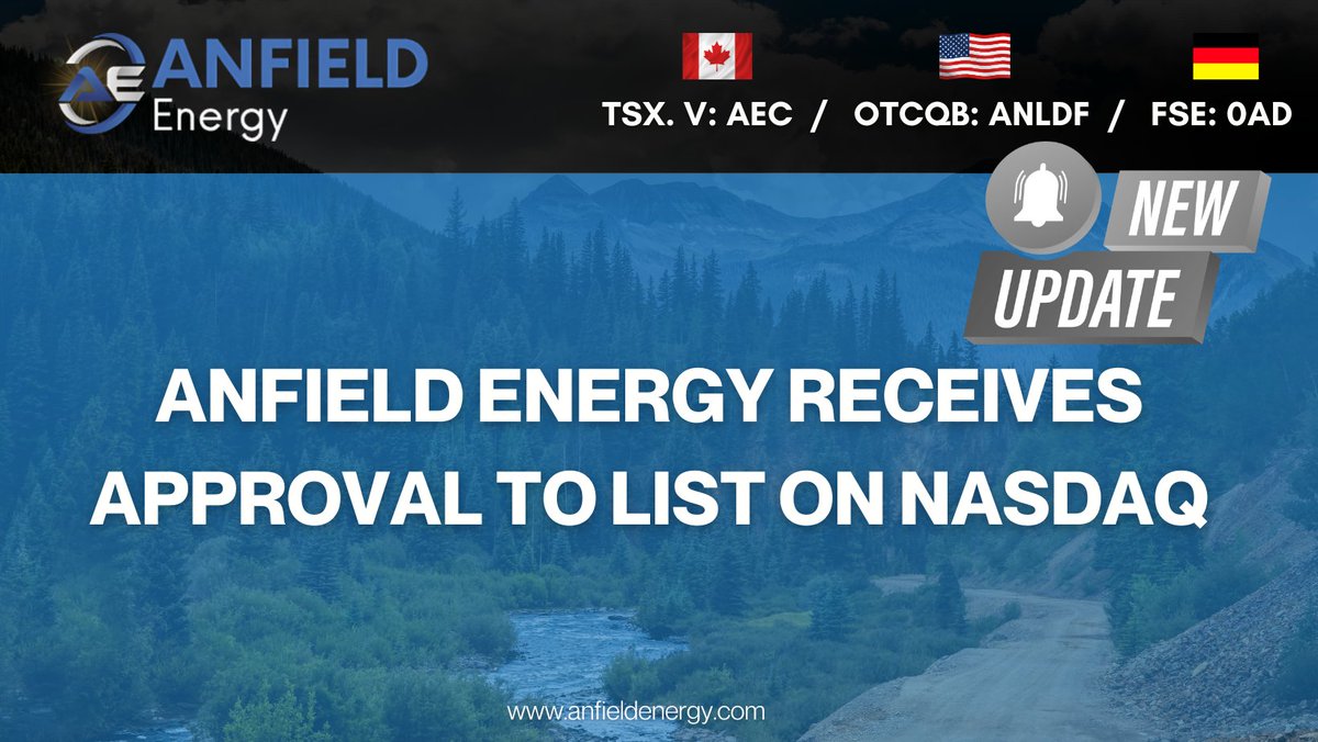 Anfield Energy Receives Approval to List on NASDAQ

Read here:juniorminingnetwork.com/junior-miner-n…

🇨🇦 $aec 🇺🇸 $anldf 🇩🇪 $OAD #uranium #vanadium #exploration #nuclearenergy