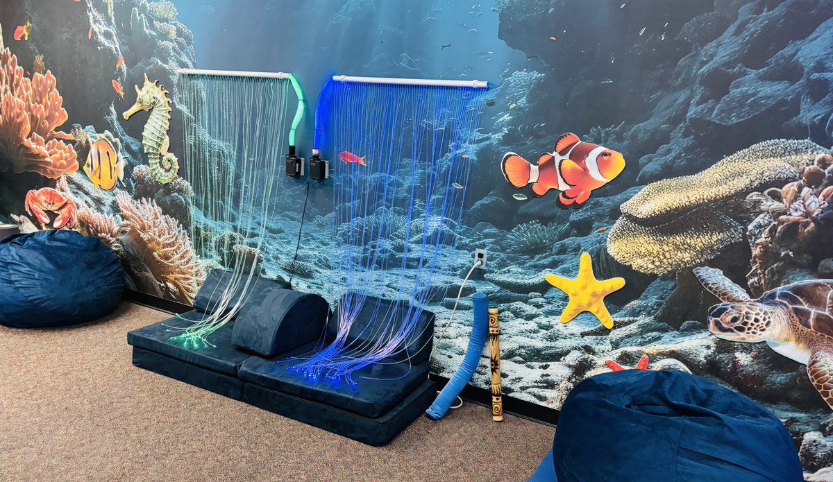 cmurpl's tweet image. We are so excited to have completed all the upgrades and renovations to our Multi-Sensory Room in Finch! New furniture, lighting, wall decoration and interactive elements! FRESHENING FINCH! 🔥👆 @cmuniversity @cmuehs @cmualumni