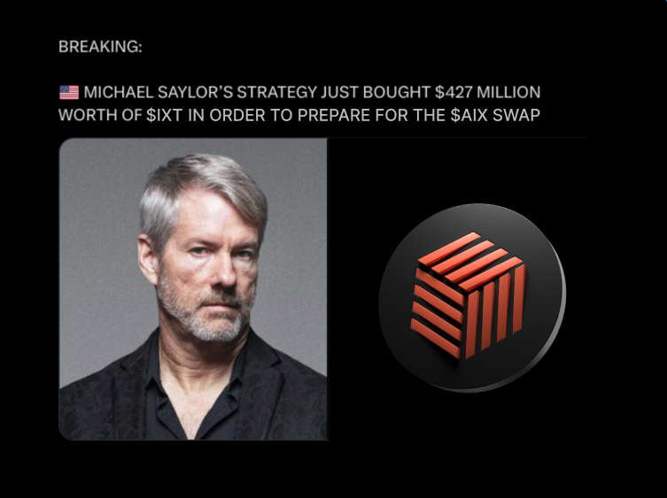 more $IXT = more $AIX
more $AIX = more game
more game = more rewards
more rewards = more gains
math never lies
<a href="/saylor/">Michael Saylor</a>