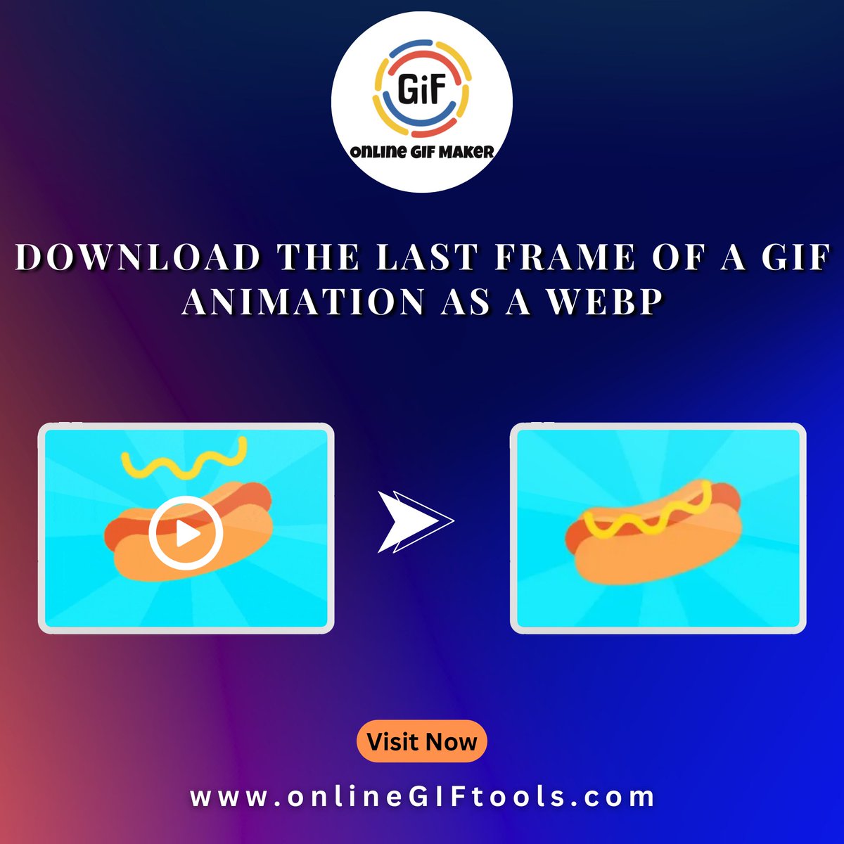 GifMaker90895's tweet image. In this example, we get the last frame from a GIF that shows how hot dogs are made.
Try our Tool: onlinegiftools.com/convert-gif-to…
#browserling #gifconversion #webpformat #imageoptimization #webgraphics #digitalmedia #animationconversion #filecompression #webperformance