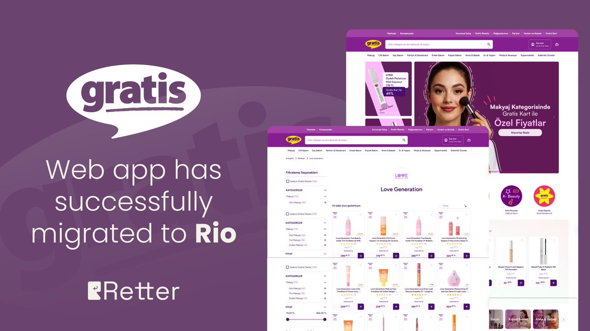 After two years as the technology partner behind the Gratis mobile app, we’ve now completed the full migration of Gratis.com to Rio in under five months. 
Read More : media.retter.io/3VTqeqd