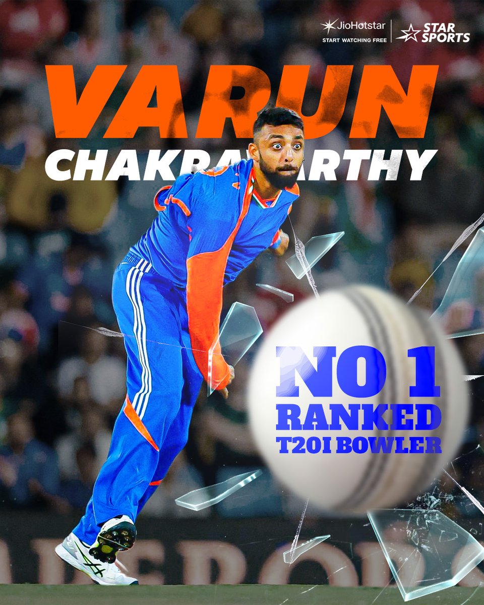 StarSportsKan's tweet photo. ಭಾರತ ತಂಡದ ಸ್ಪಿನ್ ಮಾಂತ್ರಿಕ #VarunChakravarthy ICC T20I ನಲ್ಲಿ No 1 ಬೌಲರ್ ಸ್ಥಾನದ ಕಿರೀಟವನ್ನು ತಮ್ಮದಾಗಿಸಿಕೊಂಡಿದ್ದಾರೆ. ❤‍🔥😍

#TeamIndia https://t.co/4ESmFyNXMg