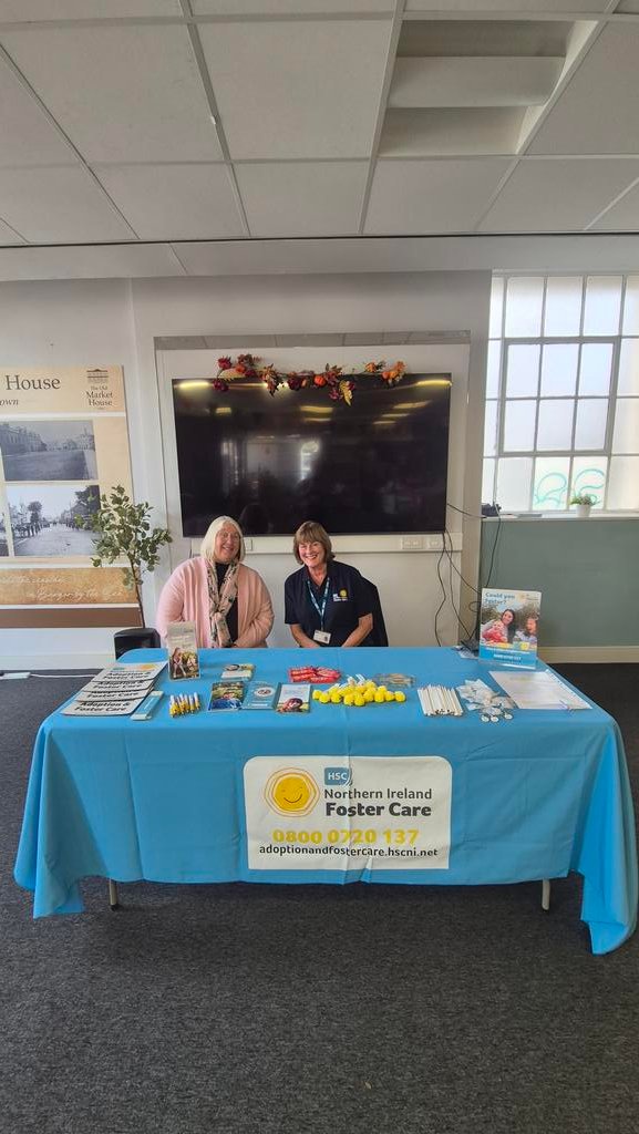 #couldyoufoster If you would like to know more about fostering, pop in to the Old Market House in Bangor for a coffee and a chat with Jill and Fiona.