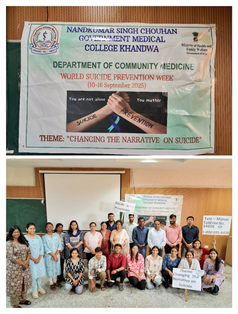 DoctorsTribe's tweet image. On the occasion of World Sucide Prevention Week, Slogan,Essay and Poster competition at NSC GMC Khandwa.@PMOIndia @MoHFW_INDIA @JPNadda @CMMadhyaPradesh @rshuklabjp @healthminmp @NIMHANS_BLR @TeleMANAS_Apex @ICMRDELHI @NITIAayog @WHO @UN @UNICEF @UNESCO @csr @CSR_India @WorldBank
