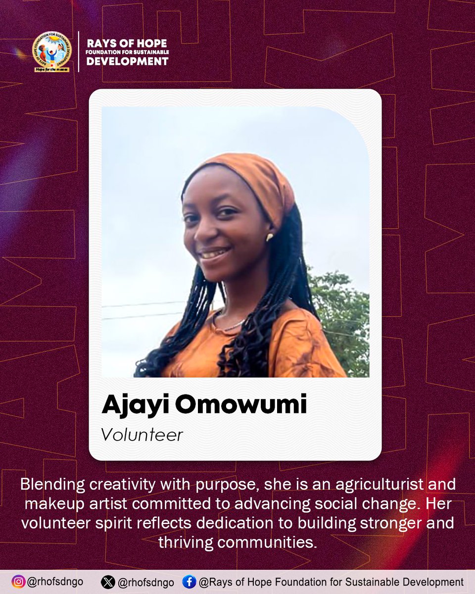 rhofsdngo's tweet photo. Dedication is not just what you do, it's who you are. Omowumi continues to embody this truth through her service, and today we celebrate her vital role in our journey of impact❤️🫂
#TeamSpotlight #FacesOfChange
#CommunityImpact #AdvocacyinAction 
#Changemakers #MyModiStory https://t.co/z5l8LwOzAV