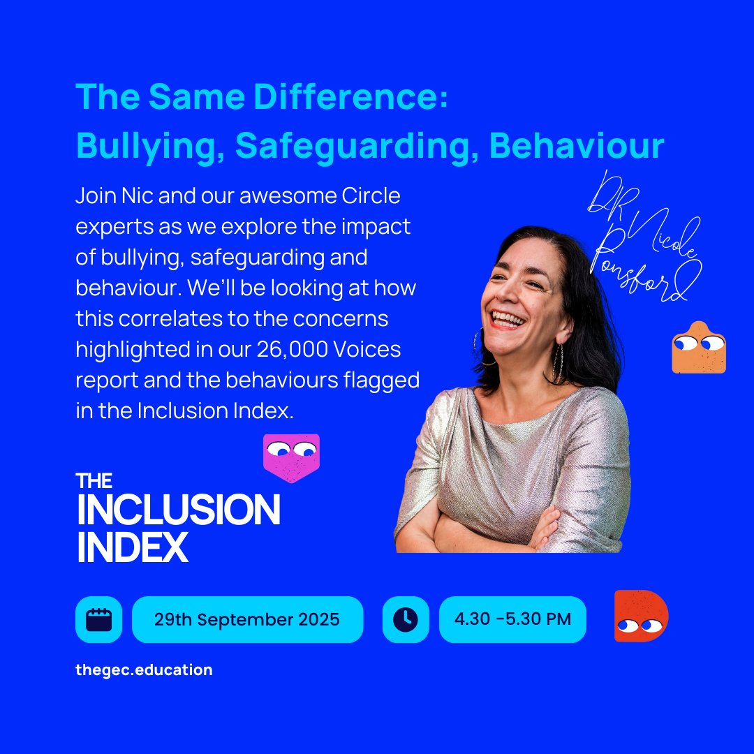 The 1st GEC Circle Table of the year! 
Join us for this FREE session with <a href="/NicolePonsford/">Dr Nicole Ponsford</a> <a href="/frankietweetart/">InclusionHT</a>  <a href="/lukeramsden99/">Luke Ramsden</a> <a href="/nicbailey/">nicbailey</a>
Event details here: thegec.education/events/gec-cir… 
More about the GEC Circle: thegec.education/gec-circle
#Safeguarding #Attendance #Behaviour #Ofsted