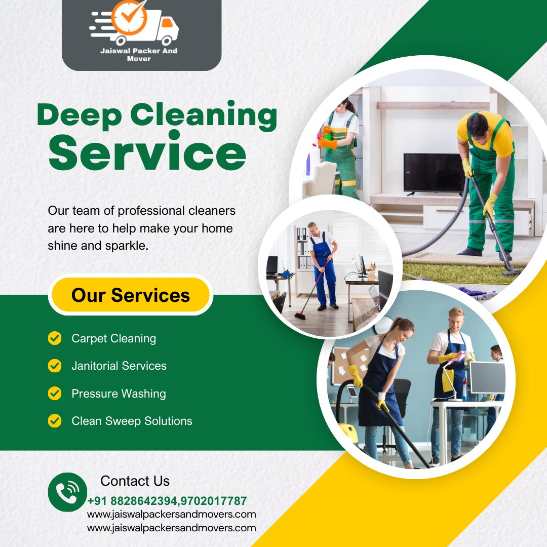 Jaiswal_Packers's tweet image. ✨Make your space shine like new! Our Deep Cleaning Service ensures every corner is spotless, fresh, and hygienic. 🧹✨

#DeepCleaningService #SpotlessSpaces #CleanAndFresh #HygienicHome #ProfessionalCleaning #ShineBright #HealthyLiving #DustFreeLife #CleaningExperts