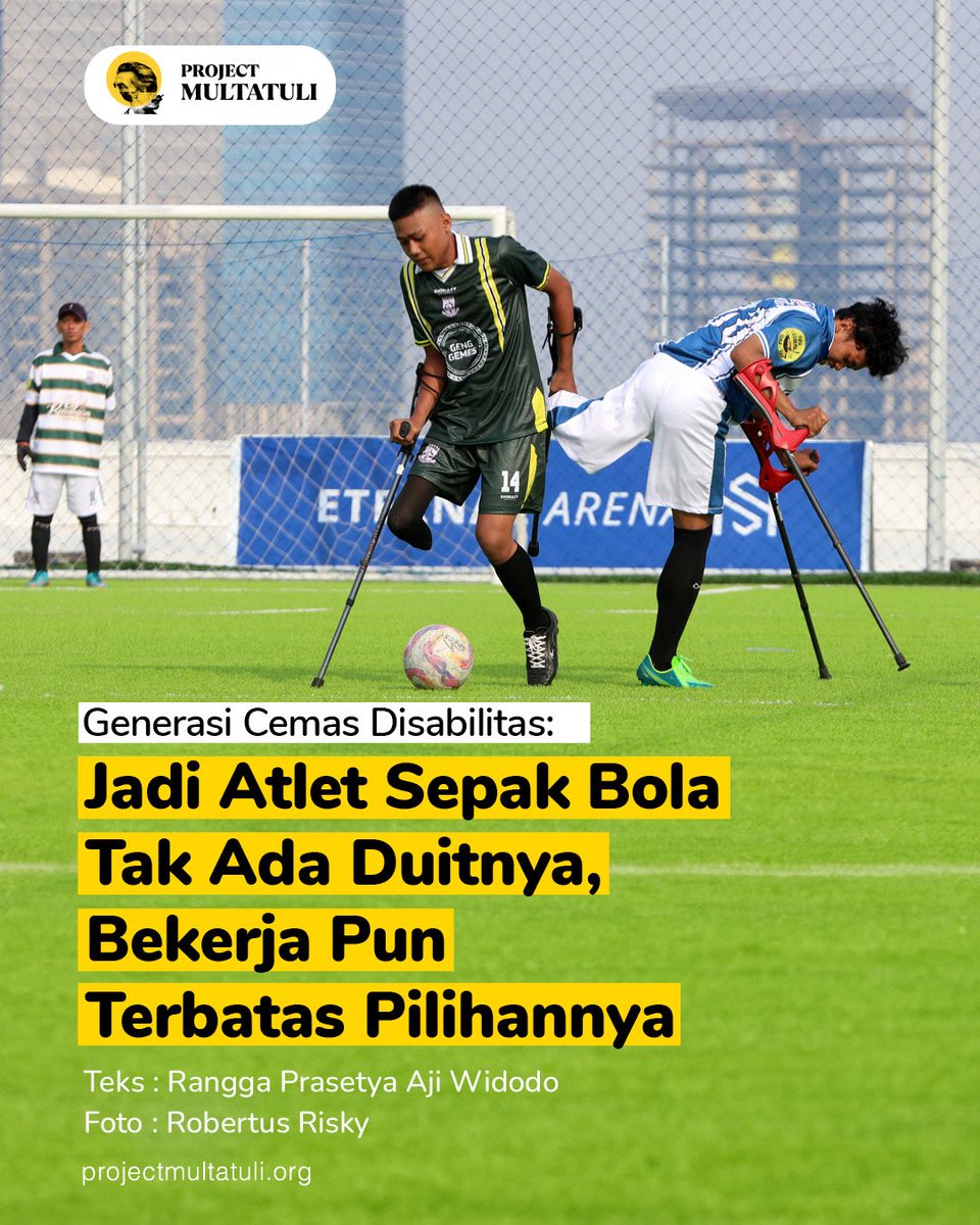 projectm_org's tweet photo. Episode terbaru dari serial Generasi Cemas.

Kisah Firman dan Angga, dua atlet sepak bola disabilitas asal Surabaya yang berprestasi di lapangan, tapi kesulitan menemukan pijakan di dunia kerja.

https://t.co/3uHPHvBkAi

#GenerasiCemas #Surabaya #Disabilitas #YaAkuBakalDibaca https://t.co/1C2l2lu0Wb