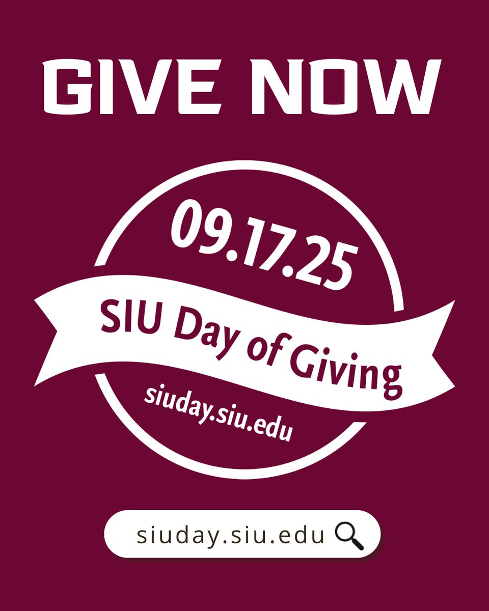 SIUC's tweet image. Today is #SIUDay! We’re already seeing the Saluki spirit in action! Keep it going — every gift counts. Make a gift online at siuday.siu.edu.