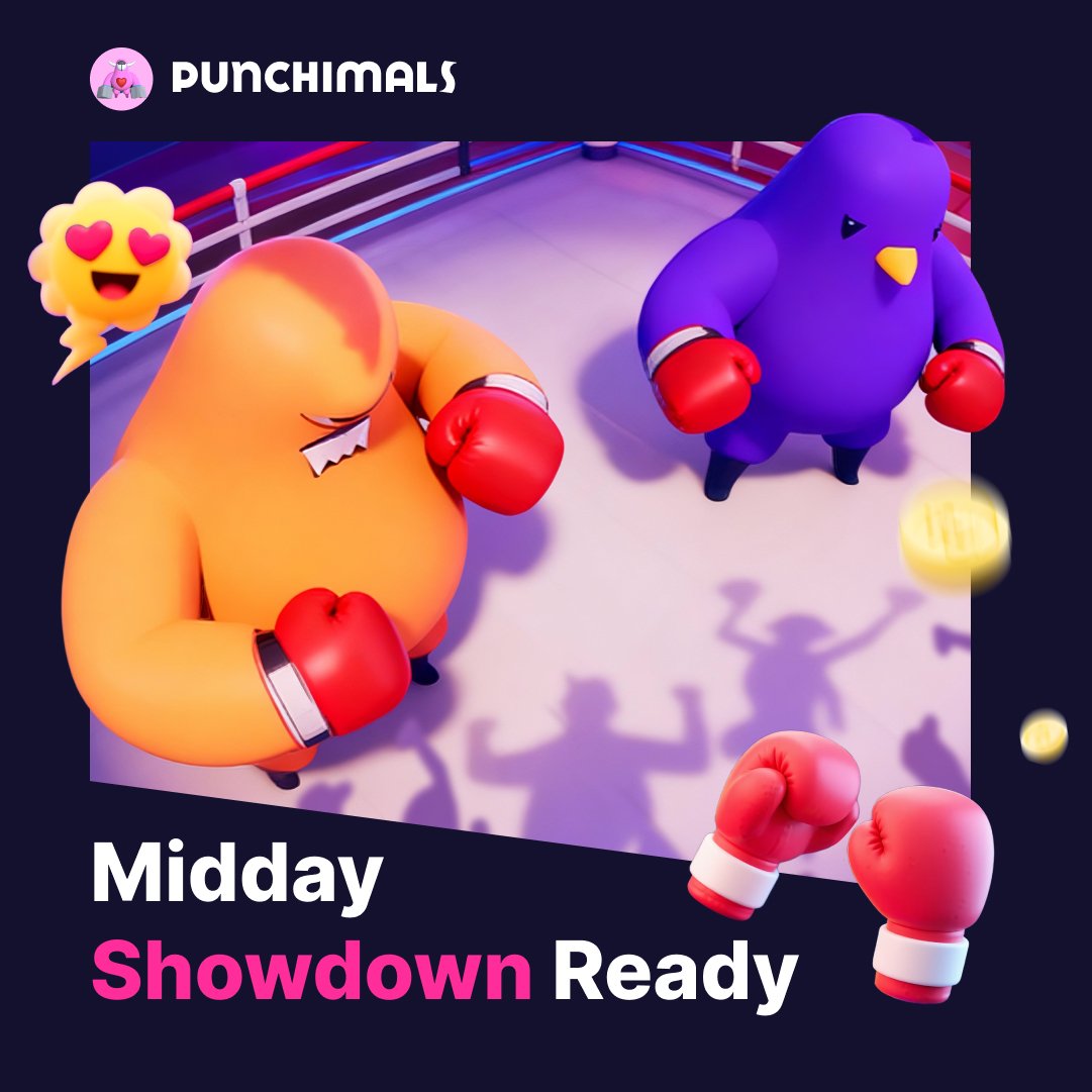 punchimals's tweet photo. Midday heat, gloves on ๐ฅ
๐ฅ The Punchimals donโt wait till night โ the showdown starts NOW.
๐ Who you got in the ring? ๐
#PUNCHI #Punchimals #CryptoFights https://t.co/aKg3klKDnK