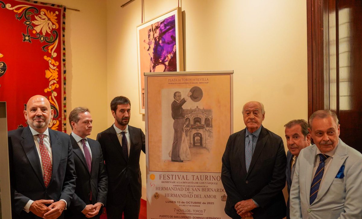 🟣⚫ Presentado el cartel del Festival Taurino del próximo 13 de octubre a favor de las Bolsas de Caridad de las hermandades de San Bernardo y <a href="/Hdad_Amor/">Hermandad del Amor</a>