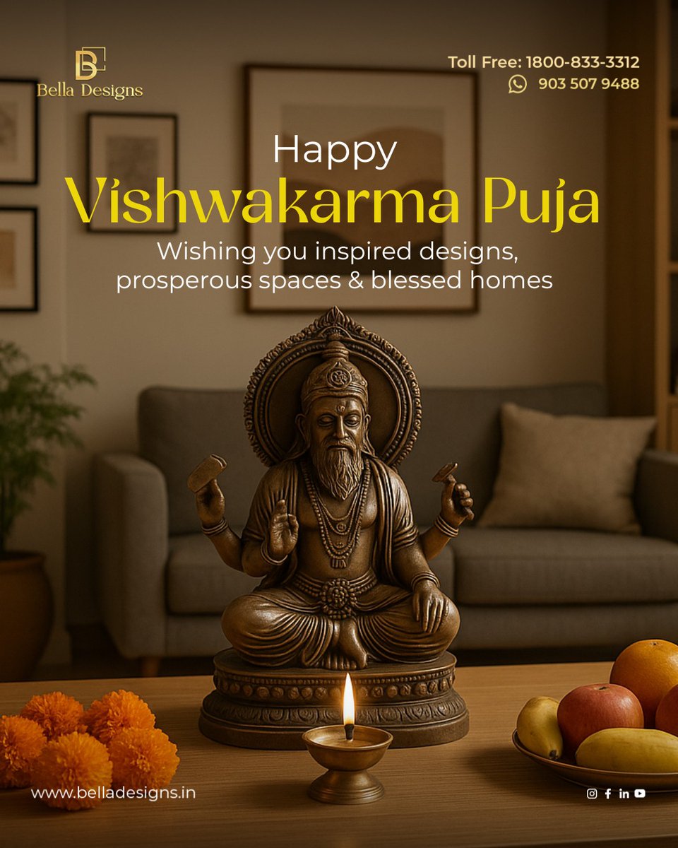 belladesignx's tweet photo. Design is devotion, space is sacred — this Vishwakarma Puja, let’s build with purpose and prosperity. Happy Vishwakarma Puja

#VishwakarmaPuja #Vishwakarma #DivineDesign #FestivalOfCraftsmanship #SacredSpaces #BlessedHomes #IndianTradition #DivineBlessings https://t.co/g0LW2eKUIC