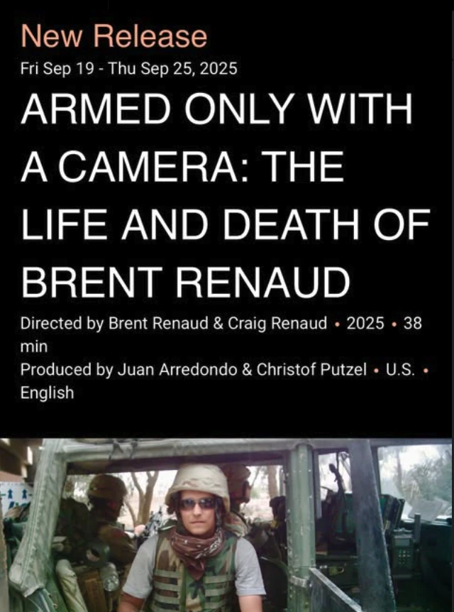 AmVets4Ukraine's tweet photo. @americanveteransforukraine is honored to support  the Sundance award winning documentary Armed Only with a Camera: The Life and Death of Brent Renaud premiering theatrically in New York this week. Join us. Slava Ukraini!🇺🇸🇺🇦 https://t.co/f6uSmRr5Uh