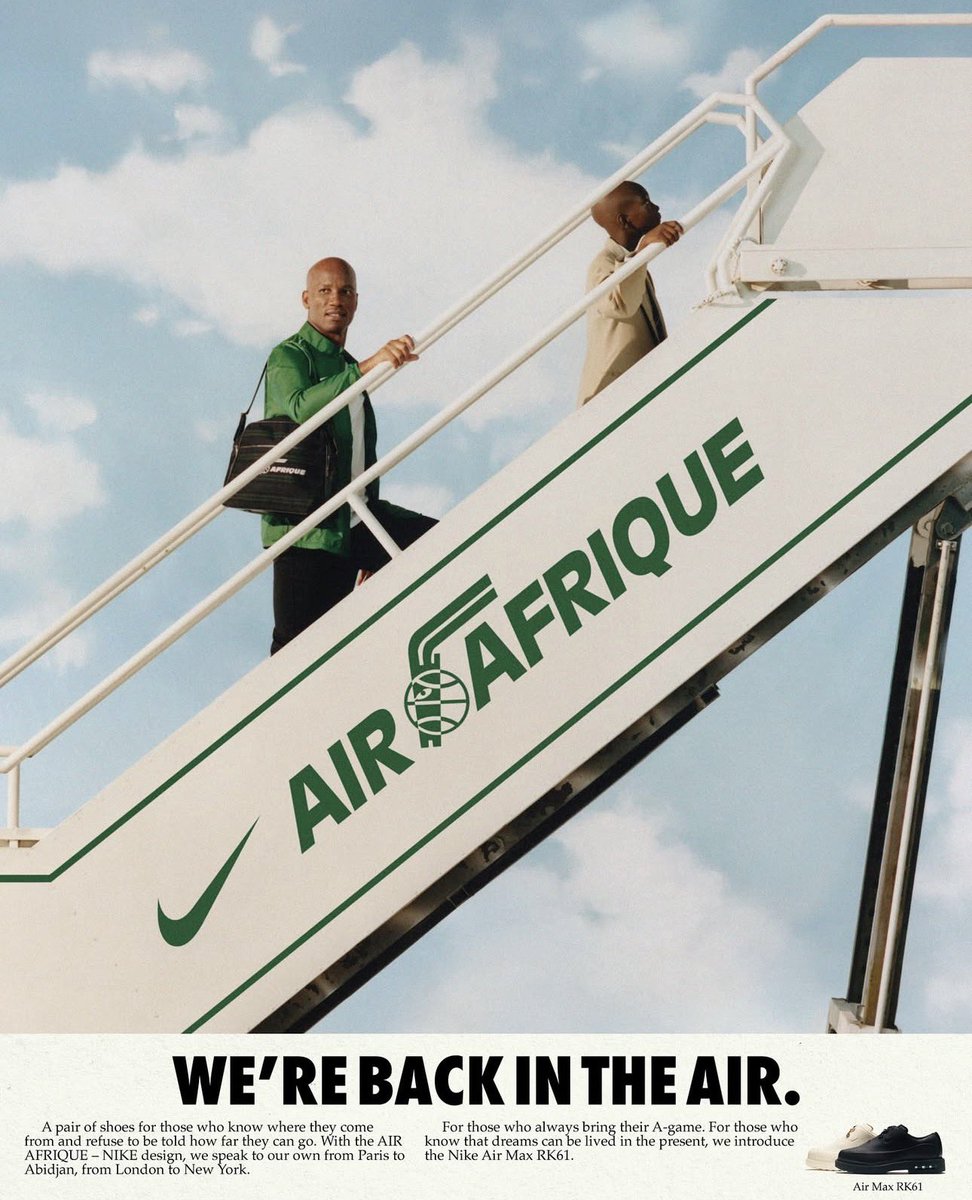 uppersnkrs's tweet photo. Nike s'associe à Air Afrique pour nous sortir un nouvel hybride qui fait bien habillé appelé Air Max RK61 ✈️

📆 : sortie prévue le 9 octobre

Vous en pensez quoi ? Ça rend bien selon vous ? 🤔

📸 : @ComplexSneakers https://t.co/OIvVpUNmPv