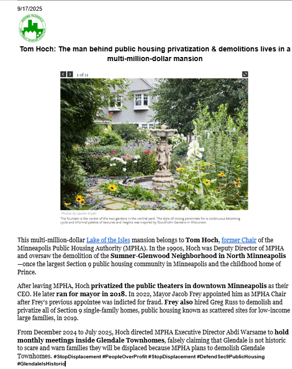 Defend Glendale & Public Housing Coalition tweet media