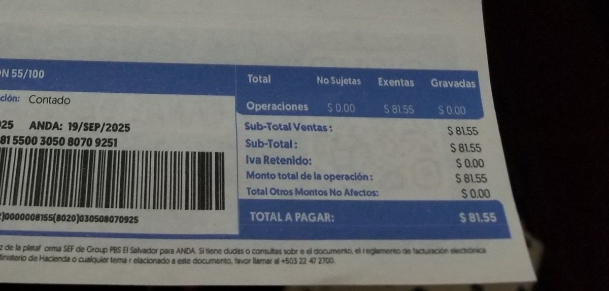 cindelrey_'s tweet photo. @ANDASV Hace ya 12h y aún sin servicio en tecla, es algo de cada semana ya y ayer viene mi recibo 8 veces más alto de lo normal, esto no tiene sentido. @ANDASV https://t.co/dhxthw7Vca