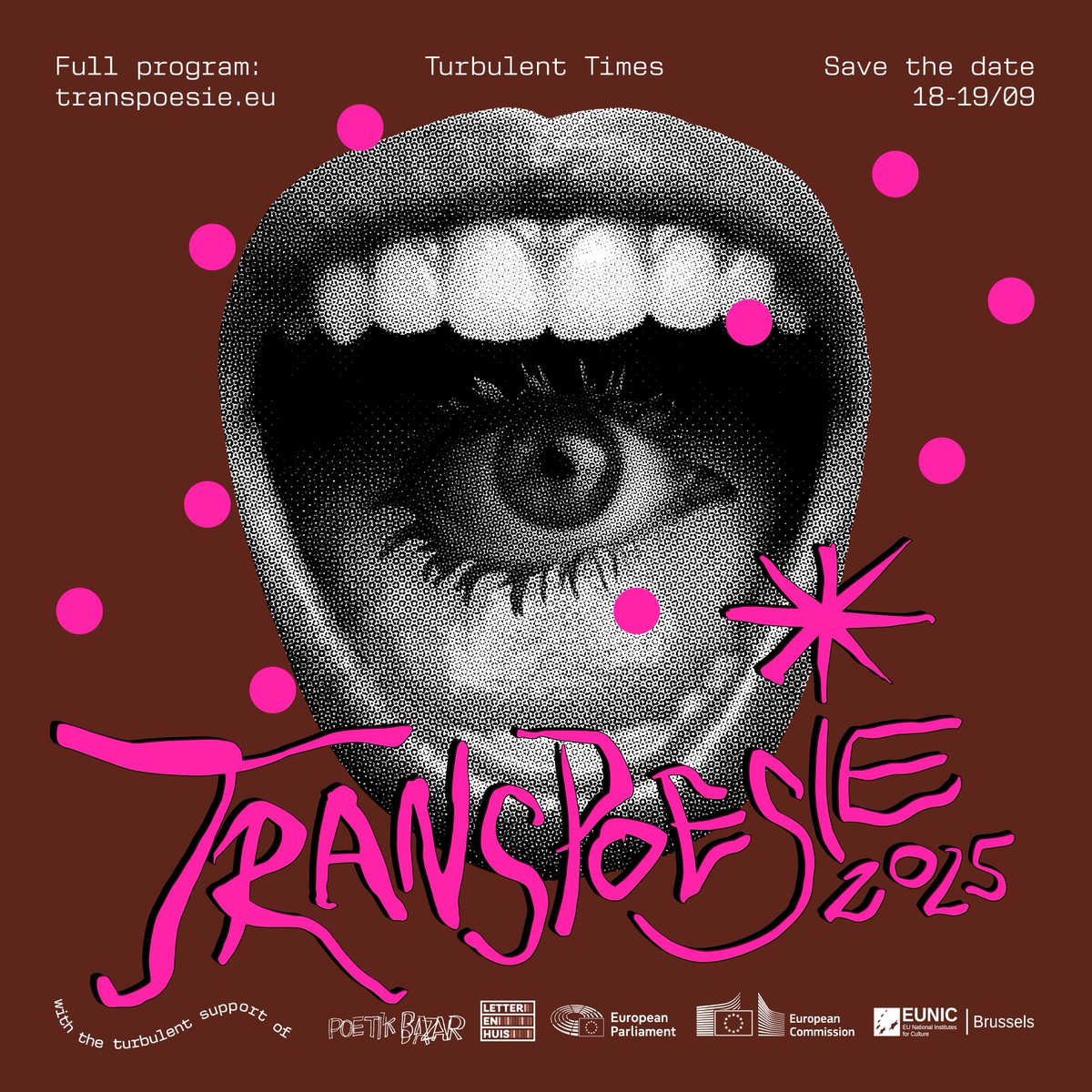Poetry festival: Transpoesie – Turbulent Times
📅18-19.09 
Join us for this year’s celebration of poetry and linguistic diversity in Brussels! 
🇵🇱At the invitation of the Polish Institute, Polish poet Marcin Czerkasow will join the festival.
➕More info: bit.ly/transpoesie-20…