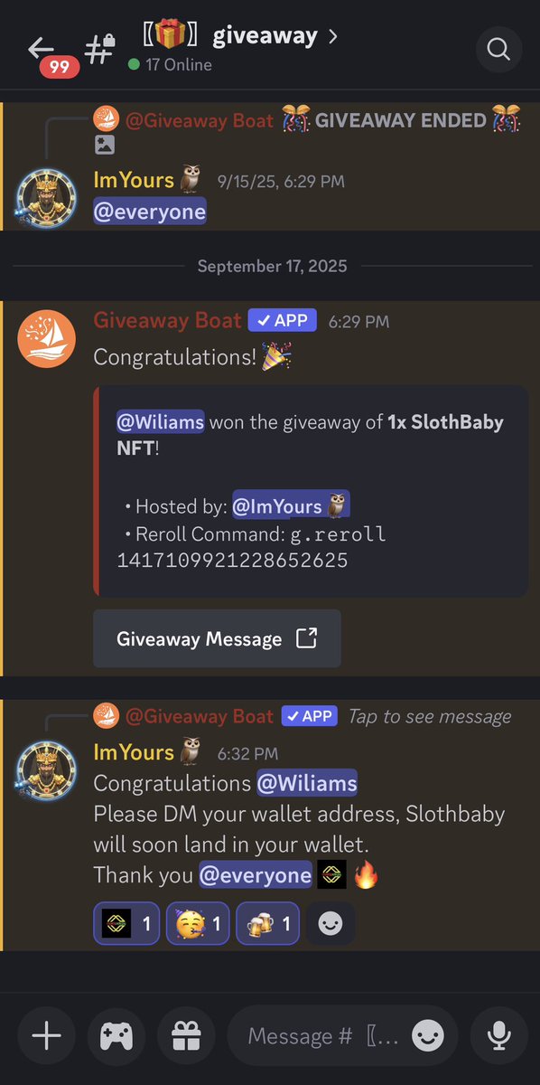 Winner is <a href="/kingwiliams01/">Wiliams</a> 🎉
Join our Discord server for more giveaways! 🚀