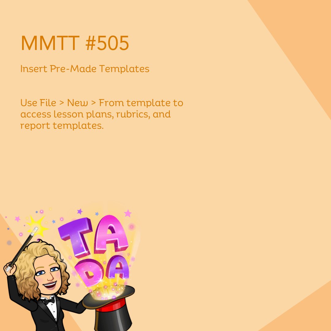 MrsMagyar's tweet image. It&apos;s about time we make our lives easier. Saving time is so important with tasks in and out of the classroom. #MagyarsMagicalTechTips #505 will have you using ready-made templates saving time and #workingsmarternotharder #teacherlife