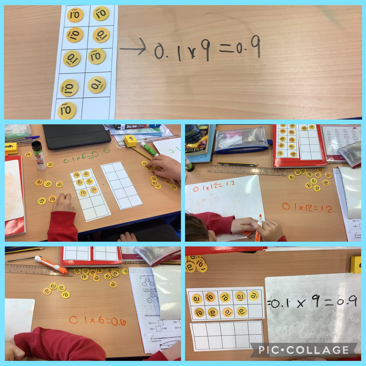 In year 5 today we have used place value counters to multiply decimals. <a href="/FallaParkSchool/">Falla Park Community Primary School</a> <a href="/MissDoyle_Falla/">Donna Doyle</a>