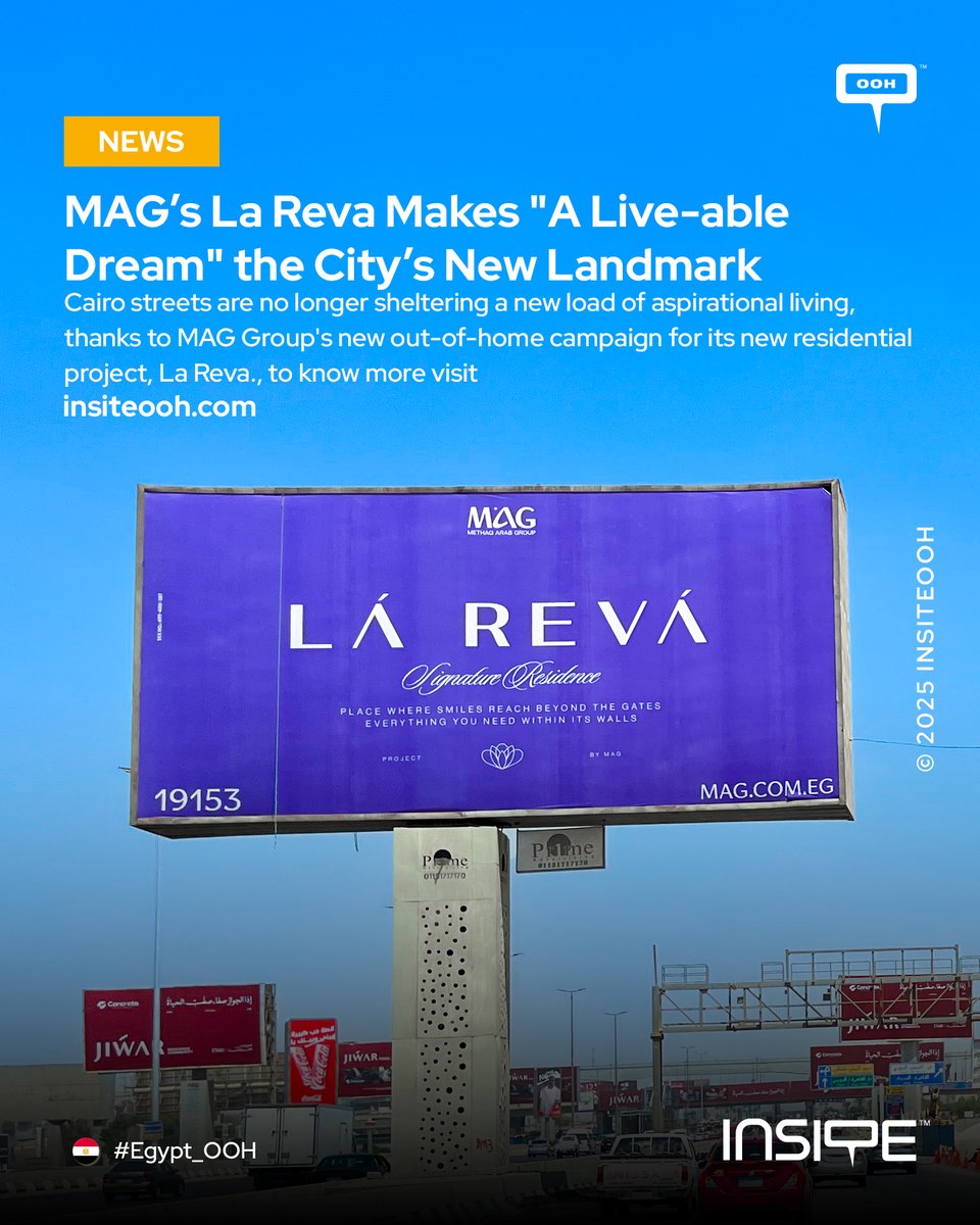 #MAG's La Reva is being positioned as a development that mixes aspirational architecture with the earthy charm of a "dream you can really live in." 

Read the full article 👇 
insiteooh.com/article/12585-…

#InsiteOOH🪧 #MediaTrends #OOHCampaigns
#OutOfHome #OOH_Egypt 🇪🇬 #OOHMarketing