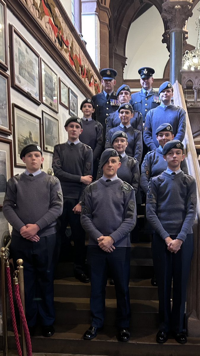 Royal Air Force Air Cadets from 1074 (Ellesmere Port) Squadron at Chester Town Hall following the Merseyside Wing Battle of Britain parade last Sunday.