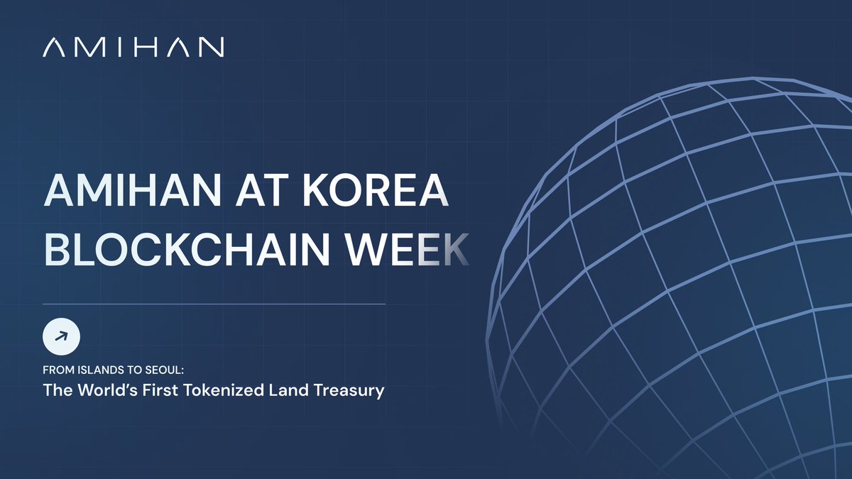 Amihan is heading to Seoul 🇰🇷

Join us at <a href="/kbwofficial/">#KBW</a> as we bring The World’s First Tokenized Land Treasury to the global stage.

Say hi if you see us around!