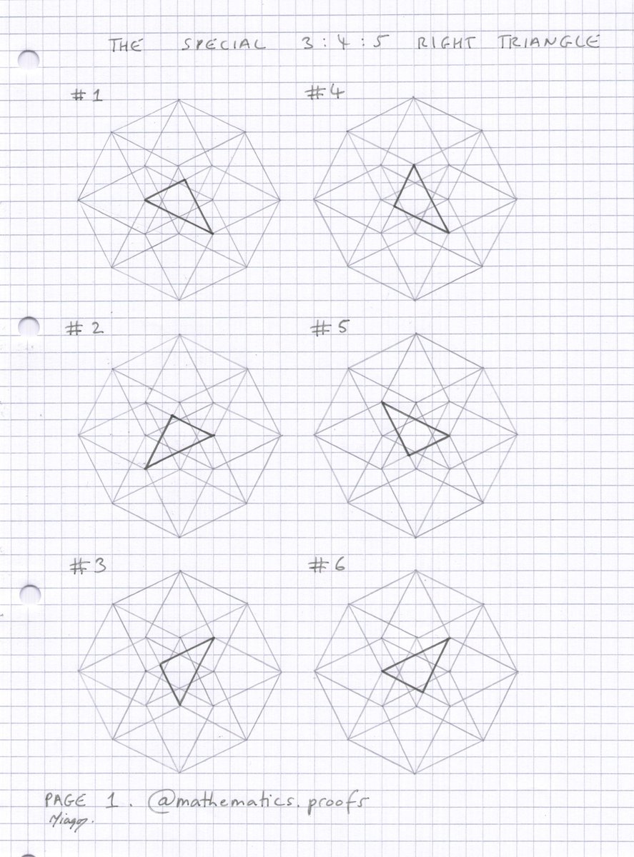 tiago_hands's tweet image. All eight 3:4:5 right angled triangles within the 3:4:5 rhombus tesseract. 8 is a significant number because of the 8 cubes within a tesseract.
The hidden secrets of the 3:4:5 triangle.
#pythagorastheorem #tesseract