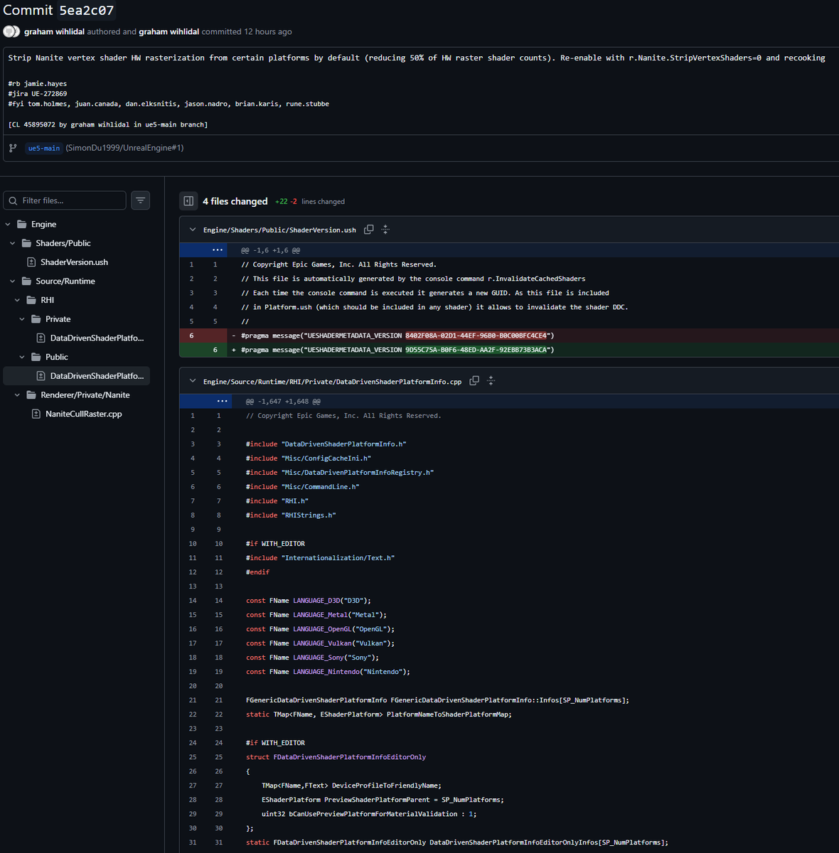 theredpix's tweet image. #UnrealEngine #Optimization Stripped Nanite Vertex #shaders by default for certain platforms (reducing 50% of HW raster shader counts). Use the command r.Nanite.StripVertexShaders to enable or re enable manually #gamedev #programming #rendering  github.com/EpicGames/Unre…