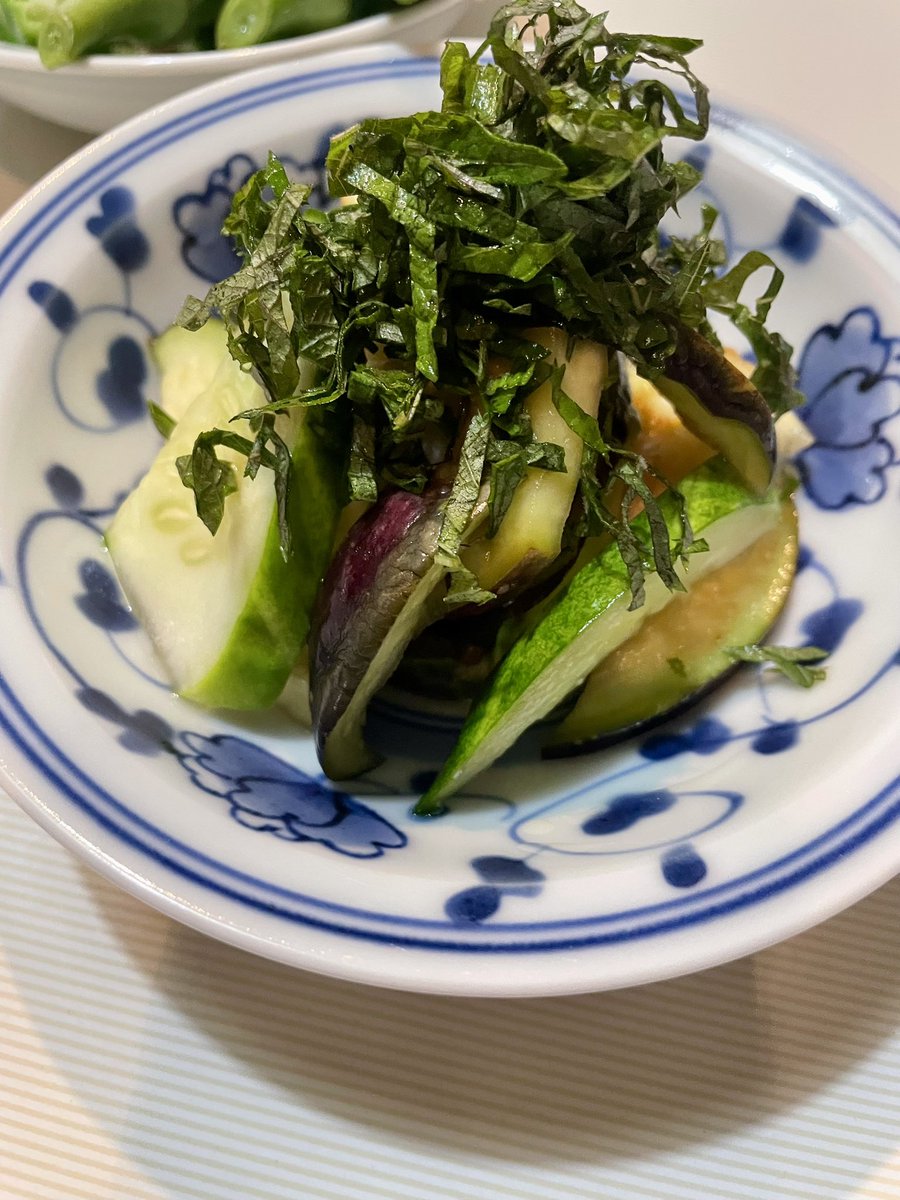 水茄子とキュウリで漬物に。紫蘇を乗せて食べました。

泉州の水茄子、種から育てましたが漬物に最高なんです。けどメジャーじゃないからあまり売れない😂