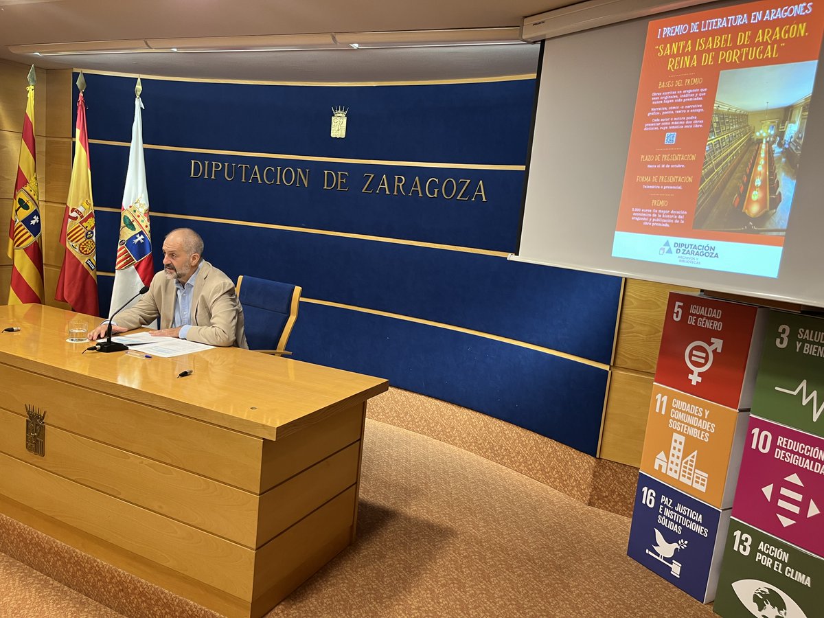 🔺La <a href="/DPZaragoza/">Diputación de Zaragoza</a> convoca la primera edición de su premio Santa Isabel de literatura en aragonés 

📚El galardón está dotado con 5⃣.0⃣0⃣0⃣ euros y la publicación de la obra 

📆Los interesados tienen de plazo hasta el 16 de octubre 

ℹ️dpz.es/noticias/la-di…