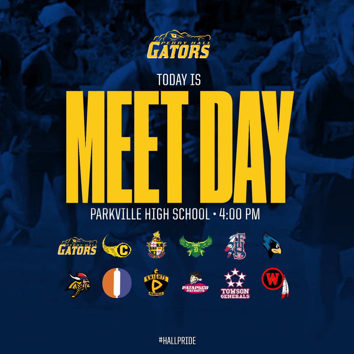Follow our Gator cross country athletes as they compete at Parkville today!  Race start will be at 4:00 PM!  #hallpride