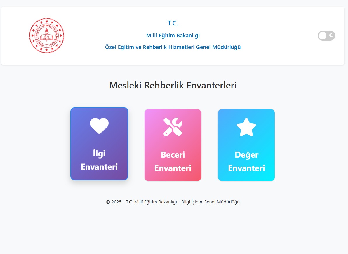 “Mesleki İlgi ve Mesleki Beceri Envanterleri”yle Öğrenciler, İlgi ve Yetenekleri Doğrultusunda Doğru Eğitim ve Meslek Tercihi Yapabilmeleri imkânına Kavuşuyor

Öğrencilerin ilgi, yetenek ve kişilik özelliklerini tanıyarak eğitim ve meslek tercihlerinde doğru yönlendirilmelerini