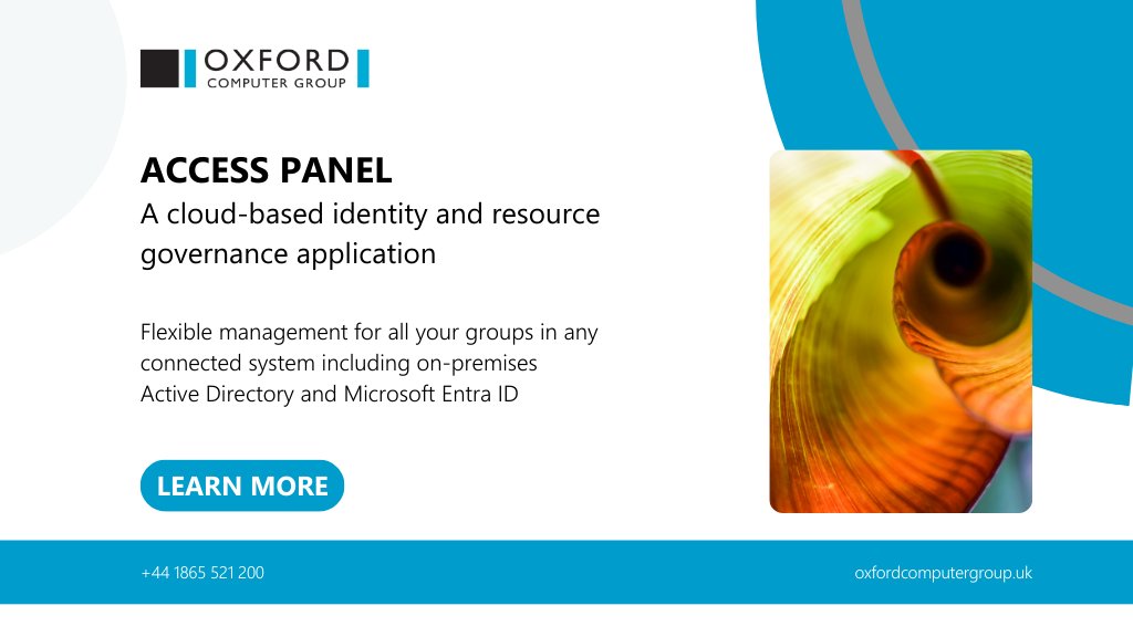 OCG_UK's tweet photo. Many organizations rely on outdated or inconsistent processes to manage directory groups.

🎯 Access Panel enables structured, governed group management across Microsoft Entra ID and on-prem AD.

📺 Watch this 30-minute webinar recording https://t.co/lBb0biPqlc https://t.co/abl155m2Zg