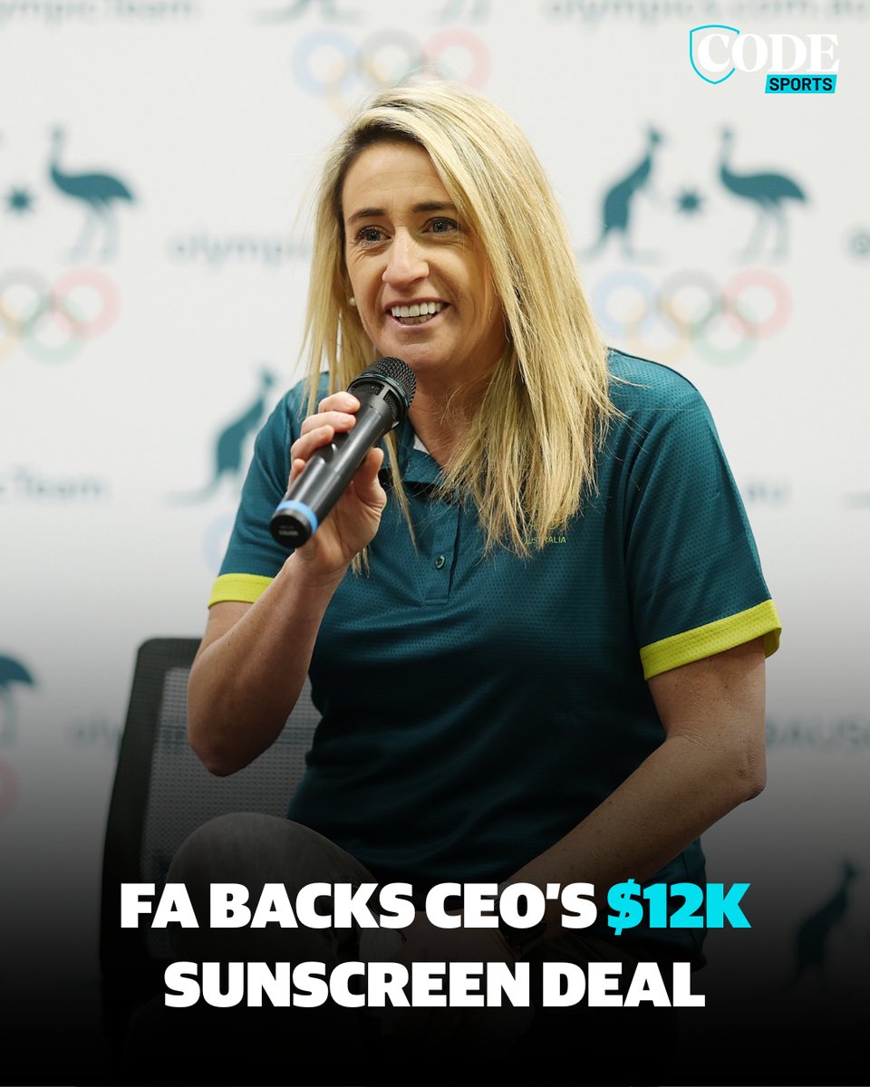 codefootballau's tweet image. Football Australia has backed it’s decision to allow interim chief executive Heather Garriock’s sunscreen company to be branded as an official Matildas and Socceroos product. 

FULL DETAILS: bit.ly/46tKh3v