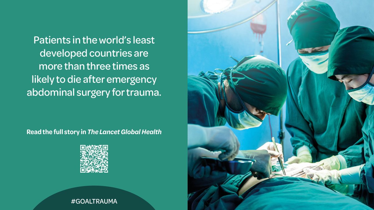 GOAL-Trauma (@goaltrauma) on Twitter photo 🆕 Our new publication in <a href="/LancetGH/">The Lancet Global Health</a> shows stark global inequalities in trauma care
Patients in the world’s least developed countries are 3x more likely to die after abdominal trauma surgery
Read here: 🔗 bit.ly/41TMowb
<a href="/ihsgcam/">International Health Systems Group (IHSG)</a> <a href="/estesonline/">European Society for Trauma & Emergency Surgery</a> <a href="/PTCfoundation/">PTCfoundation</a> <a href="/RCSnews/">The Royal College of Surgeons of England</a> 🆕 Our new publication in <a href="/LancetGH/">The Lancet Global Health</a> shows stark global inequalities in trauma care
Patients in the world’s least developed countries are 3x more likely to die after abdominal trauma surgery
Read here: 🔗 bit.ly/41TMowb
<a href="/ihsgcam/">International Health Systems Group (IHSG)</a> <a href="/estesonline/">European Society for Trauma & Emergency Surgery</a> <a href="/PTCfoundation/">PTCfoundation</a> <a href="/RCSnews/">The Royal College of Surgeons of England</a>