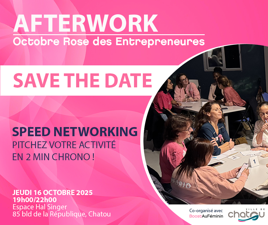 🌸 Entrepreneures, prêtes à booster votre réseau ?
🤝Une rencontre Business 100% féminin : pitch, networking &amp; cocktail. Organisée par la Ville et animée par <a href="/boostaufeminin/">Boostaufeminin</a> .
🗓 Jeudi 16 octobre 2025 | 19h–22h
✅Gratuit – places limitées
🔗Inscription : my.weezevent.com/octobre-rose-d…