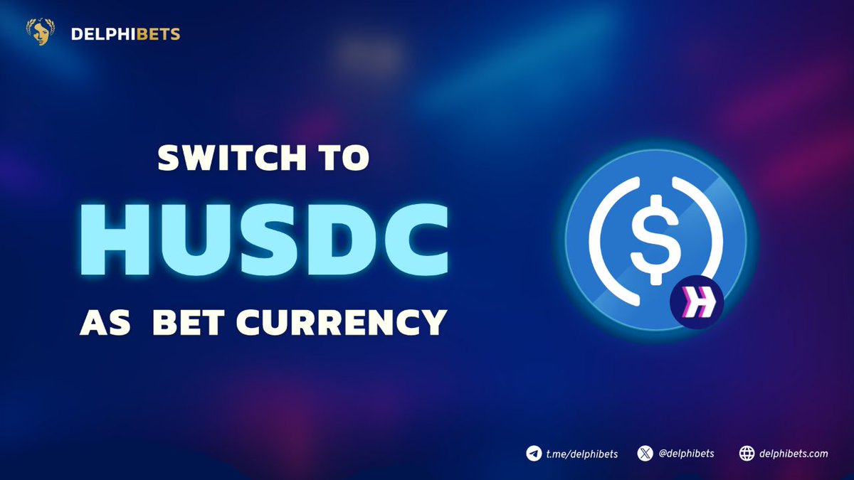 delphibets's tweet image. ▶️ Switch to hUSDC ◀️
$hUSDC is now the default bet currency of the Delphibets protocol.
Bets having long timeframes or pending periods until settlement are now unaffected by the price movement of the $XRD token.
👉 You don't hold hUSDC when placing wagers? No problem! Your…