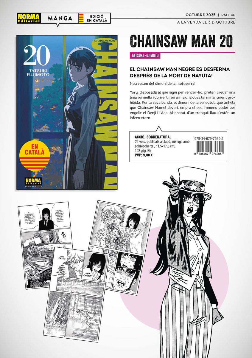 El_ToriiVermell's tweet image. Novetats de @NormaEdEnCatala per el  3 d'Octubre #mamga en #Català 
#chainsawman Vol. 20
#minecraft Vol. 5