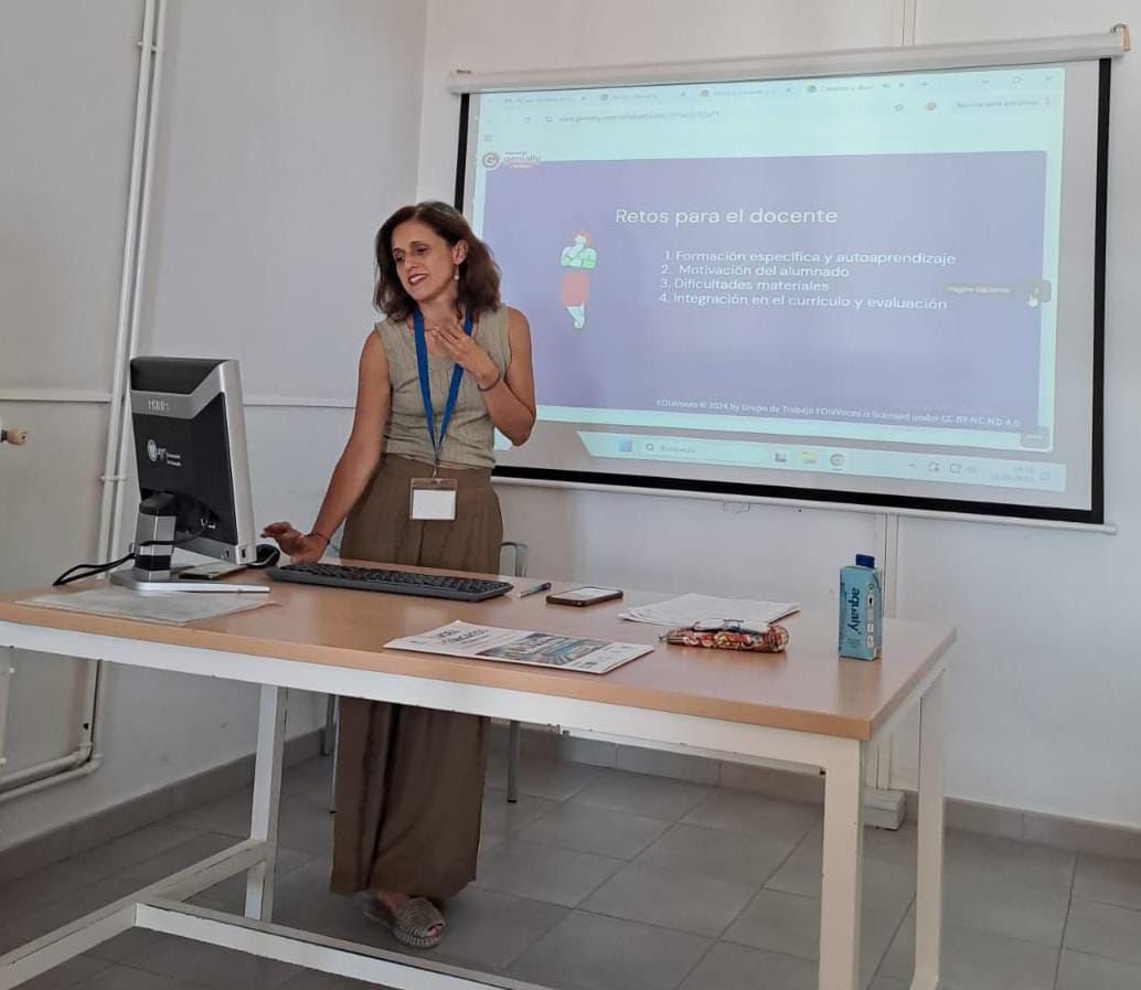 Laura Parrilla, Inmaculada Martín y Rocío Muñiz, de la <a href="/eoisevilla/">EOI SEVILLA-MACARENA</a> difunden su proyecto de creación de podcasts con la <a href="/eoicordoba/">E.O.I. Corduba</a> y a la <a href="/eoivicar/">EOI Vicar</a> en I  Congreso Internacional de Investigación y Creatividad en Enseñanzas de  Lenguas (CIICEL) <a href="/edpermanente/">Educación Permanente Personas Adultas Andalucía</a>  <a href="/CEPdeSevilla/">CEP de Sevilla</a> <a href="/DG_IFP/">DG de Innovación y Formación del Profesorado</a>