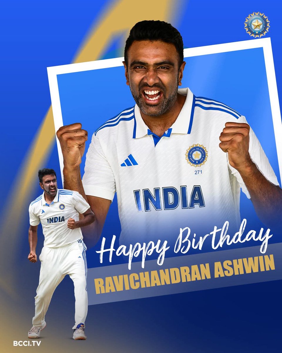 Happy Birthday to Mr. Ravichandran Ashwin, Indian Cricket
@ BCCI@AICAD@DCIF@ICC