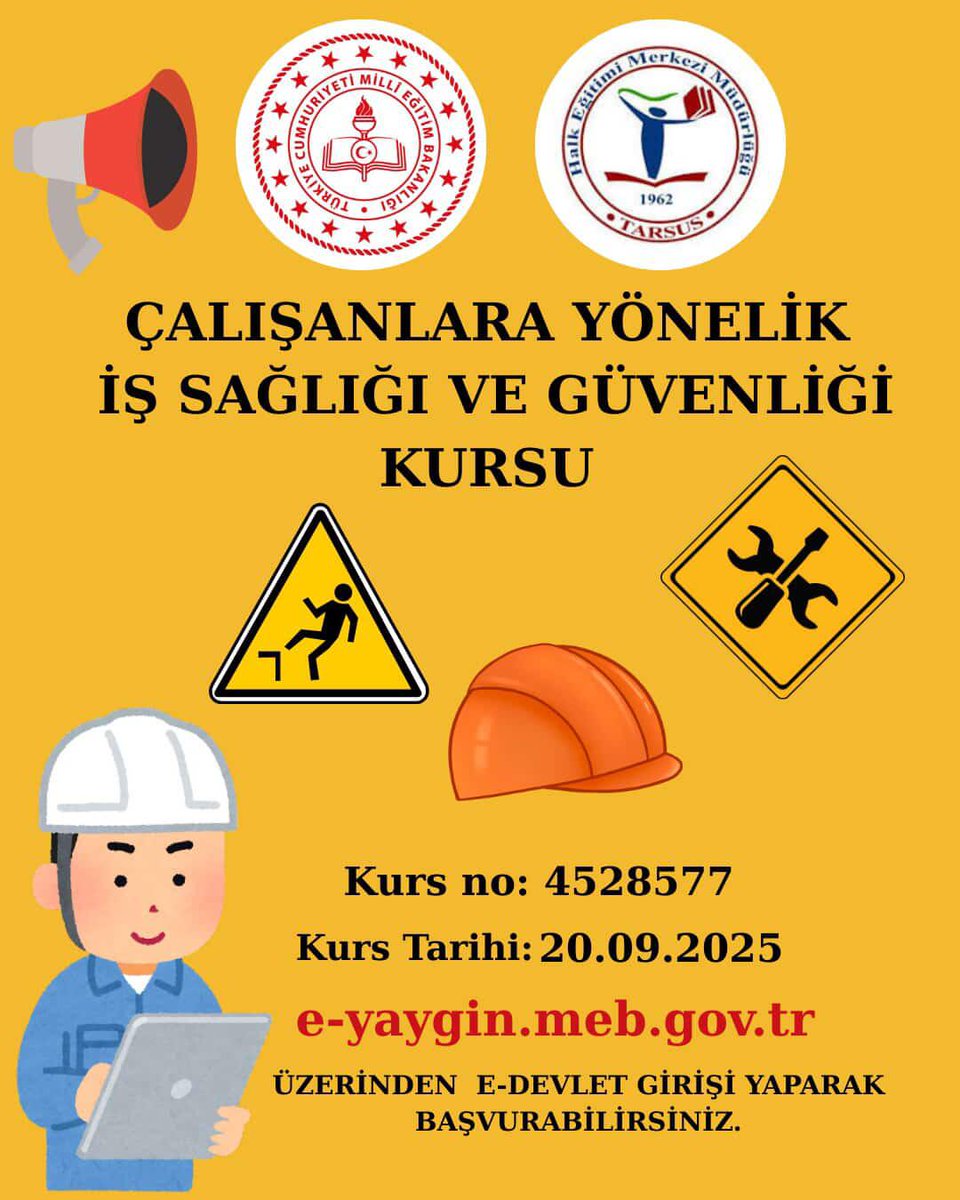 Kurumumuzda çalışacak olan usta öğreticilerimizin dikkatine!!!