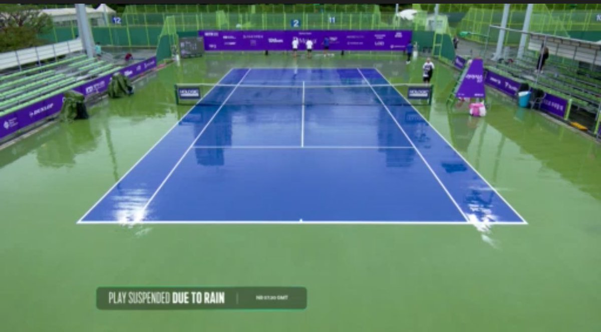 edgeAIapp's tweet photo. Drying started once again in Seoul. No play before 5:30pm (1 hour) on outdoor courts. 

Anastasia Zakharova vs Sorana Cirstea

Diana Shnaider vs Caty McNally 

Suzan Lamens vs Tatjana Maria https://t.co/Hz0OfkhTFy