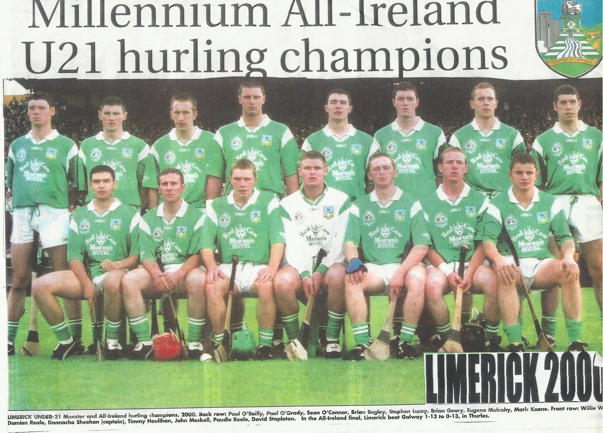 ON THIS DAY: 25 years ago
Limerick clinch the Millennium All Ireland u21 hurling title in Thurles on September 17th, 2000
Result : Limerick 1-13, Galway 0-13