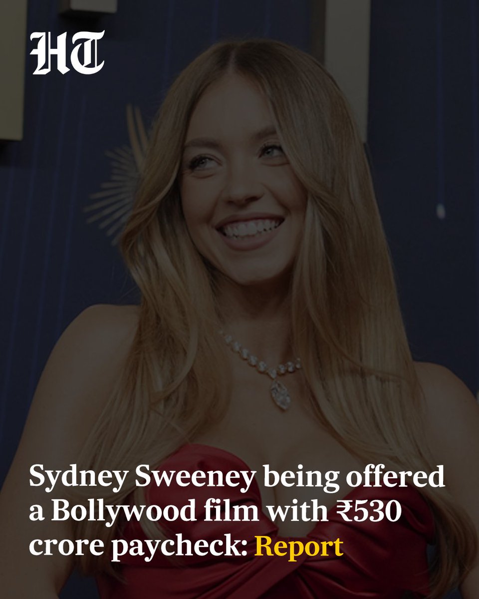 htTweets's tweet photo. Sydney Sweeney has reportedly been offered a massive paycheck of over ₹530 crore for a Bollywood film. The film is said to be one of the most expensive ever made in India.💰

Read the full story 🔗 https://t.co/ti8w5PvI1d https://t.co/57EIOGKJru