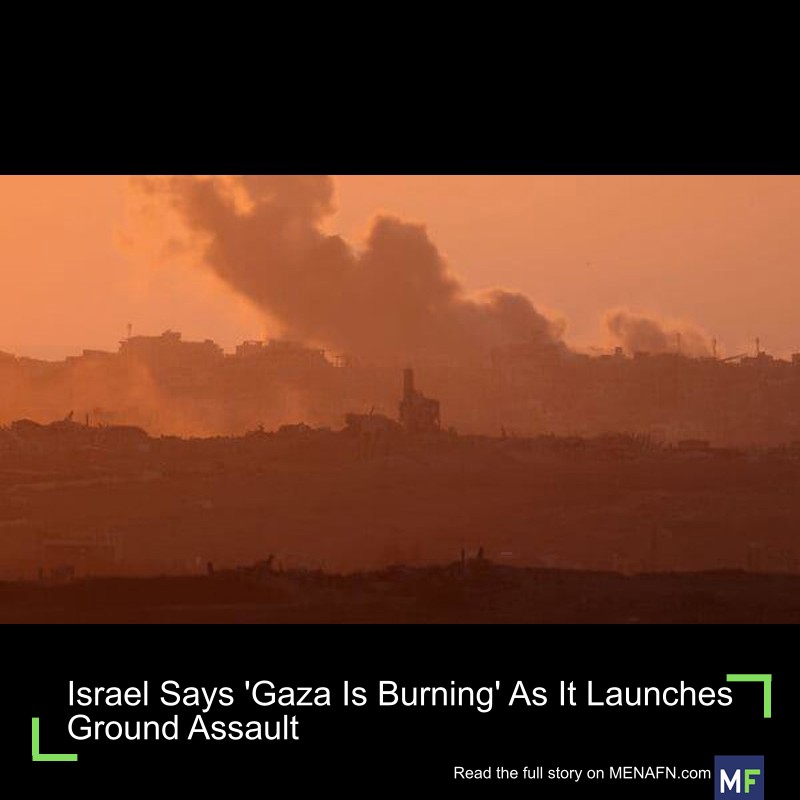 MENAFN's tweet image. Israel Says 'Gaza Is Burning' As It Launches Ground Assault #Israel #'Gaza #Burning' #Launches #Ground #Assault #USA #Russia #Biden #Ukraine #War #Palestine #Gaza #Israel # dlvr.it/TN6xMK