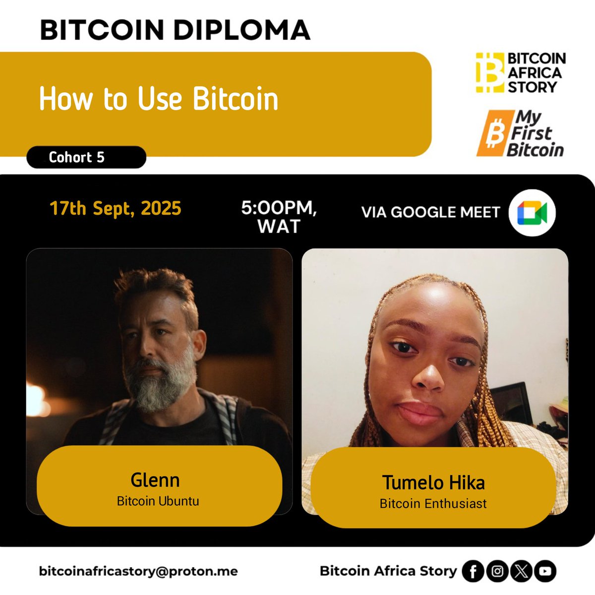Bitcoin Africa Story (@story_bitcoin) on Twitter photo Proof-of-Work Wednesday 🔥
Today, we’ll be wrapping up Chapter 7 of the Bitcoin Diploma — “How to Use Bitcoin” with Glenn, founder of <a href="/BitcoinUbuntu/">Bitcoin Ubuntu 🧡⚡🇿🇦</a>.
The session will be moderated by <a href="/Scarlette_Melon/">Tumelo Hika</a>, and together they’ll guide us through the final part of this chapter. Proof-of-Work Wednesday 🔥
Today, we’ll be wrapping up Chapter 7 of the Bitcoin Diploma — “How to Use Bitcoin” with Glenn, founder of <a href="/BitcoinUbuntu/">Bitcoin Ubuntu 🧡⚡🇿🇦</a>.
The session will be moderated by <a href="/Scarlette_Melon/">Tumelo Hika</a>, and together they’ll guide us through the final part of this chapter.